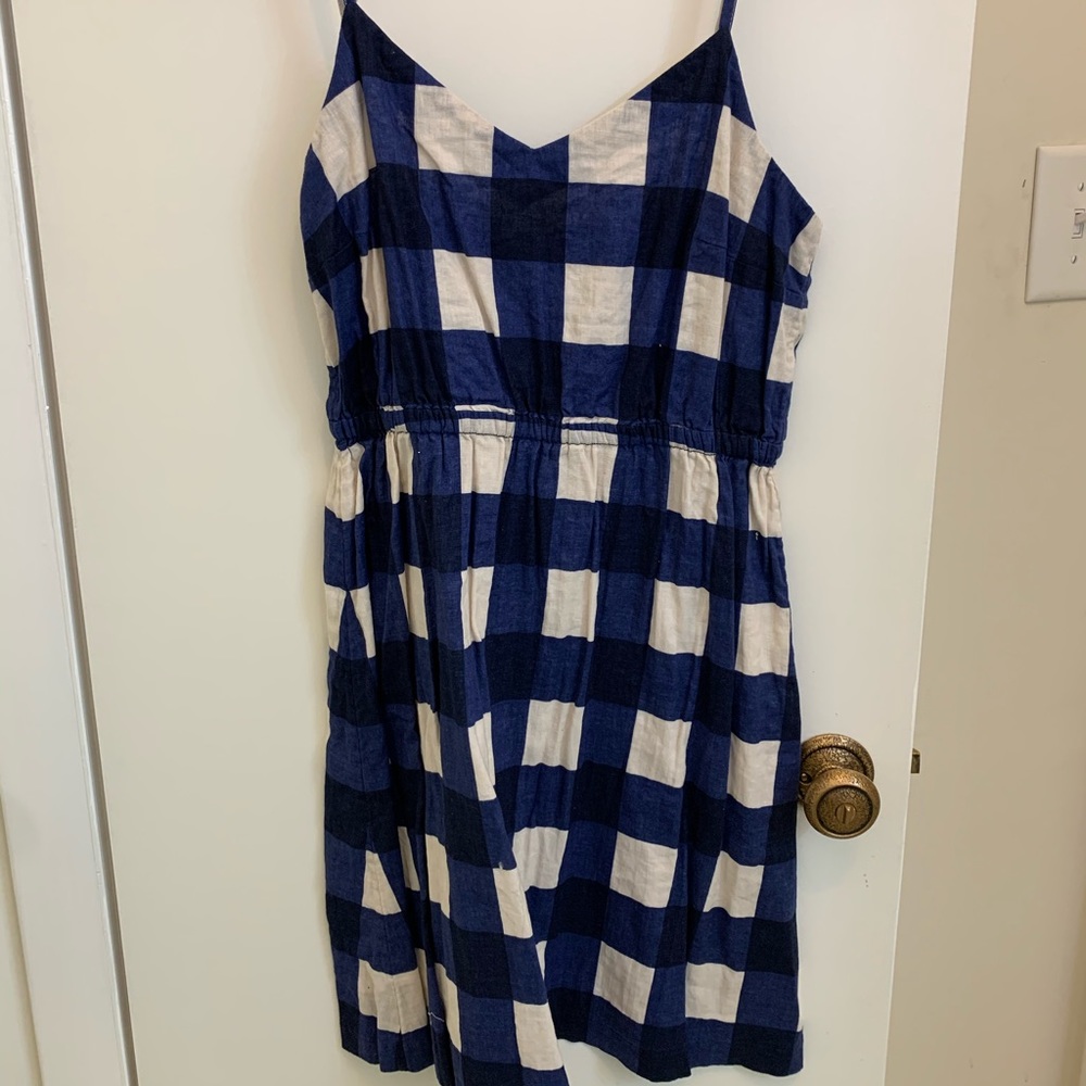 Navy and blue plaid dress